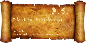 Málics Viktória névjegykártya